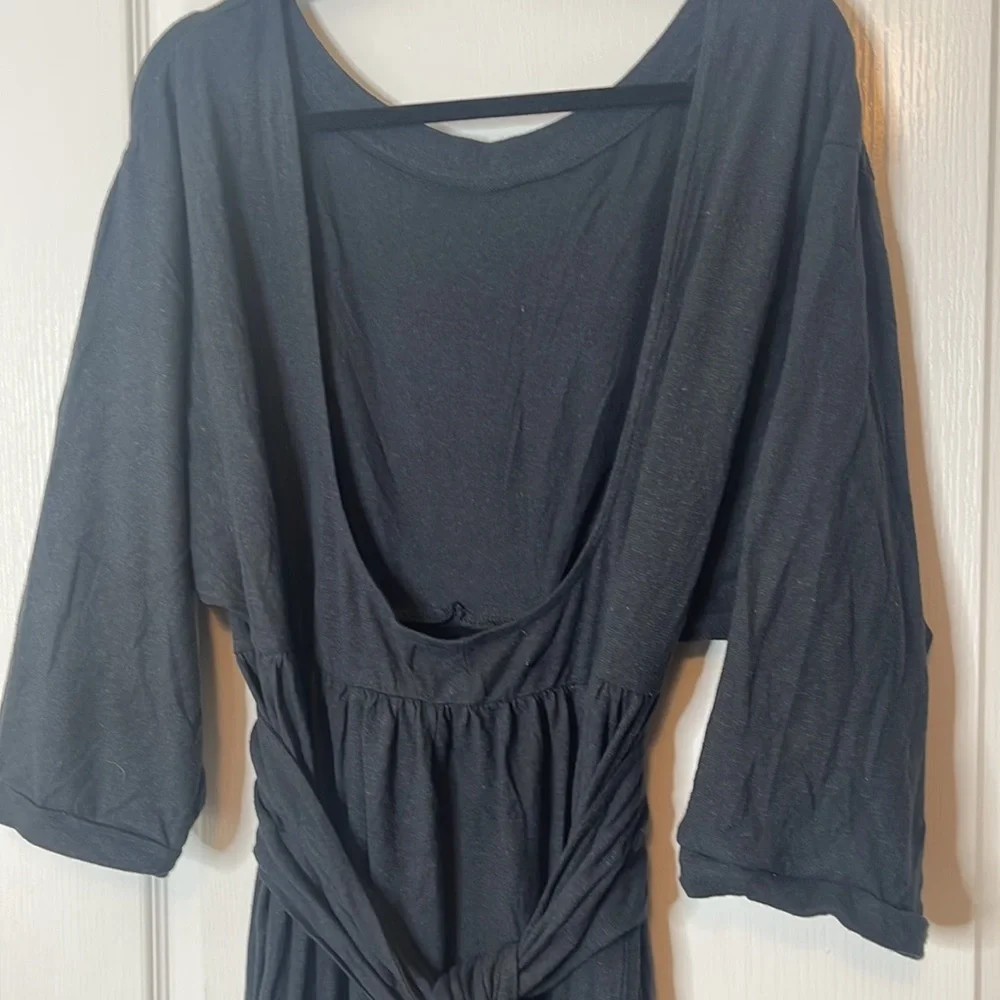 Free People Beach Garcia Midi Dress Black Large - Picture 6 of 14
